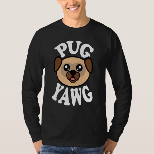 Schattige Pug Gaapt T-shirt (Voorkant)