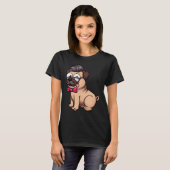 Schattige Pug Hipster Klassieker 602 T-shirt (Voorkant volledig)
