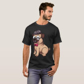 Schattige Pug Hipster Klassieker 602 T-shirt (Voorkant volledig)