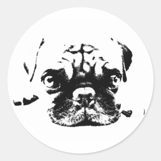 Schattige Pug Hipster Sticker (Voorkant)