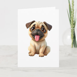 Schattige Pug Hond Feestdagen Kaart