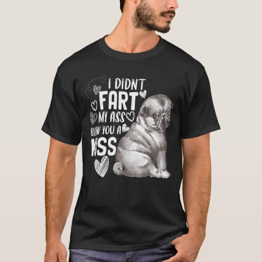 Schattige Pug Hond Puppy T-shirt (Voorkant)