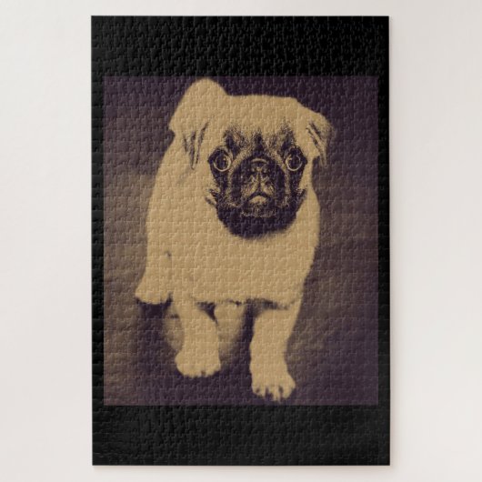 Schattige Pug Hondenportret Legpuzzel (Verticaal)