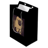 Schattige Pug Hondenportret Medium Cadeauzakje (Voorkant Gekanteld)