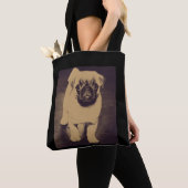 Schattige Pug Hondenportret Tote Bag (Dichtbij)
