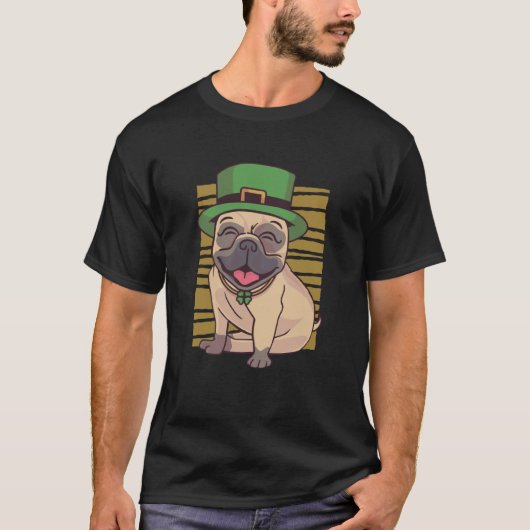 Schattige Pug Ierse St. Patrick's dag T-shirt (Voorkant)
