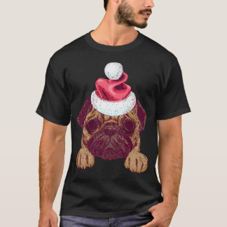 Schattige Pug in een Kerstmanhoed T-shirt