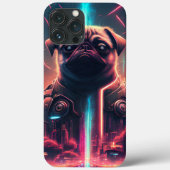 Schattige pug in Futuristic Robot Costume Case-Mate iPhone Case (Achterkant)