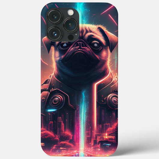 Schattige pug in Futuristic Robot Costume Case-Mate iPhone Case (Achterkant)