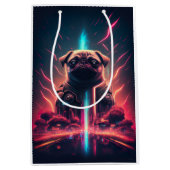 Schattige pug in Futuristic Robot Costume Medium Cadeauzakje (Voorkant)