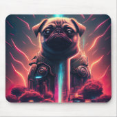Schattige pug in Futuristic Robot Costume Muismat (Voorkant)