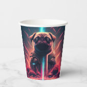 Schattige pug in Futuristic Robot Costume Papieren Bekers (Voorkant)