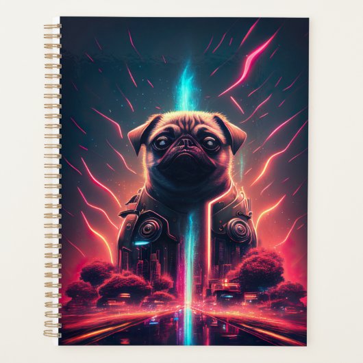 Schattige pug in Futuristic Robot Costume Planner (Voorkant)
