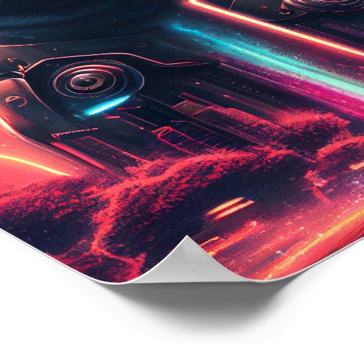 Schattige pug in Futuristic Robot Costume Poster (Hoek)