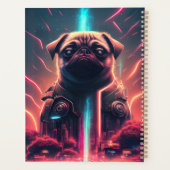 Schattige Pug in futuristisch robotkostuum Planner (Achterkant)