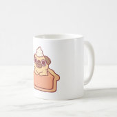 Schattige Pug In Pompoen Pie Funny Koffiemok (Voorkant rechts)