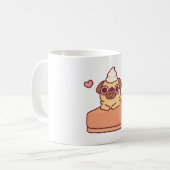 Schattige Pug In Pompoen Pie Funny Koffiemok (Voorkant links)