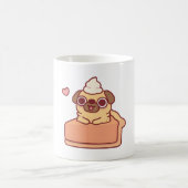 Schattige Pug In Pompoen Pie Funny Koffiemok (Center)