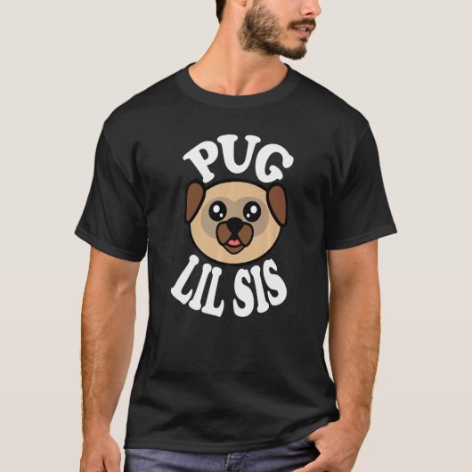 Schattige Pug Kleine Zus T-shirt (Voorkant)