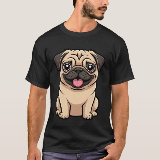 Schattige Pug Liefhebber T-shirt (Voorkant)