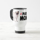 Schattige Pug Mam Puppy Dog Mam Reisbeker (Voorkant links)