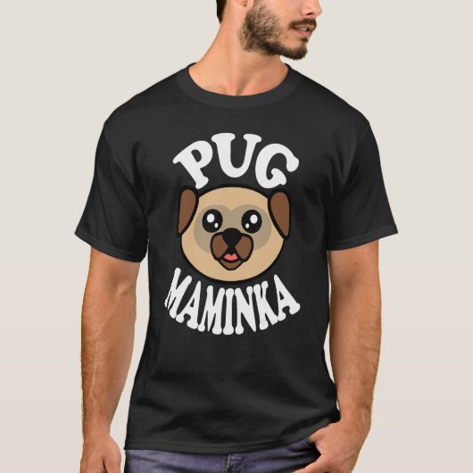 Schattige Pug Maminka T-shirt (Voorkant)