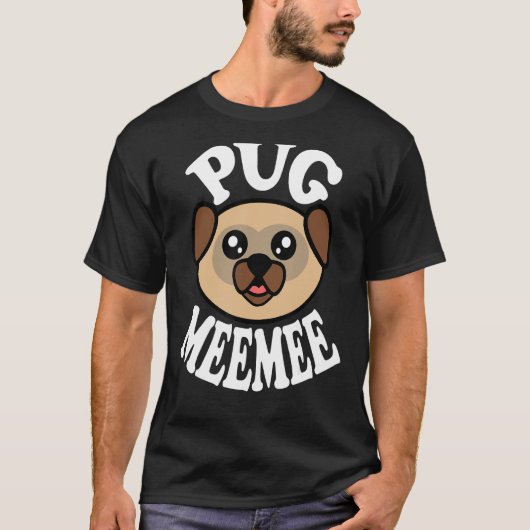 Schattige Pug Meemee T-shirt (Voorkant)