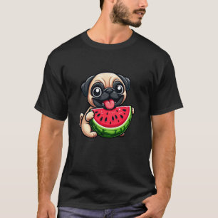 Schattige Pug Meloen Zoete Fruitige Zomer T-shirt