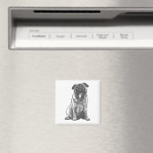 Schattige Pug met Goede Stemming Magneet (Insitu (Vaatwasser))