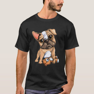 Schattige Pug Met Knuffeldier Hond Hondenbezitter T-shirt