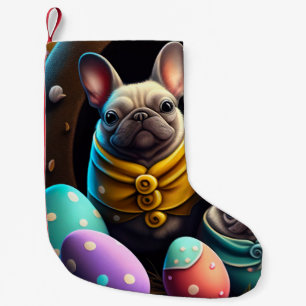 Schattige Pug met Paaseieren Een Feestelijk en Sch Kleine Kerstsok