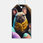 Schattige pug met paaseieren Een feestelijke en sn Cadeaulabel (Achterkant)
