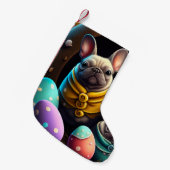 Schattige pug met paaseieren Een feestelijke en sn Kleine Kerstsok (Voorkant (Hangend))