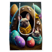 Schattige pug met paaseieren Een feestelijke en sn Medium Cadeauzakje (Achterkant)
