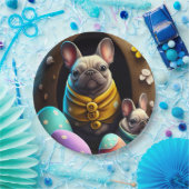 Schattige pug met paaseieren Een feestelijke en sn Papieren Bordje (Feest)