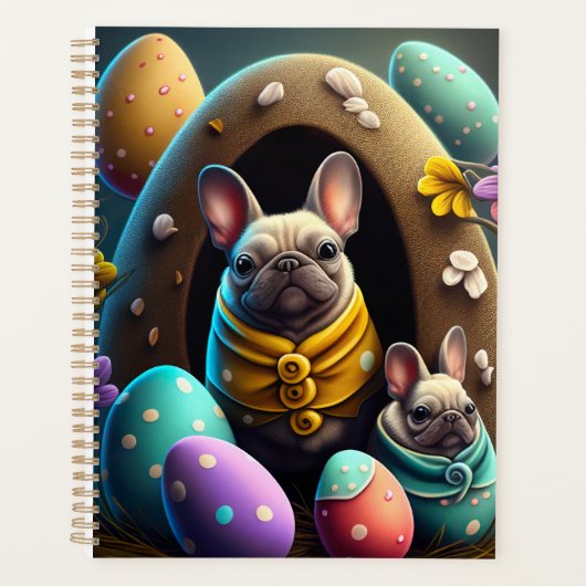 Schattige pug met paaseieren Een feestelijke en sn Planner (Voorkant)