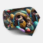 Schattige pug met paaseieren Een feestelijke en sn Stropdas (Opgerold)