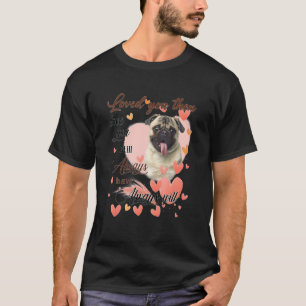 Schattige Pug Moeder Hartjes Gelukkige Moederdag L T-shirt