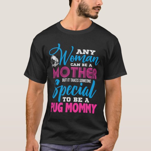 Schattige Pug Moeder Hond Moeder Cadeau Idee Essen T-shirt (Voorkant)