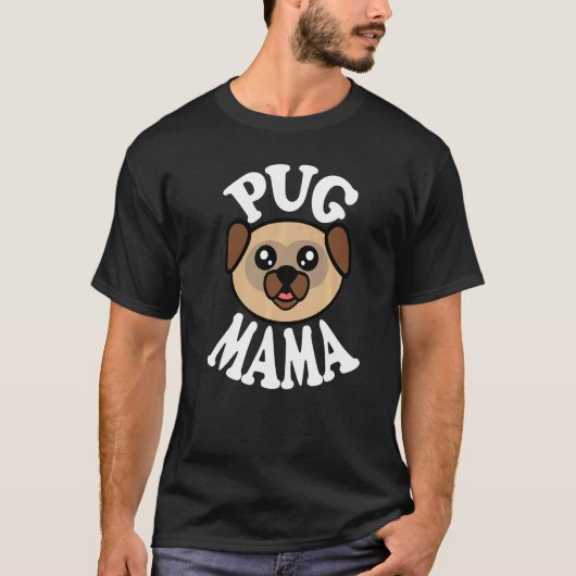 Schattige Pug Moeder T-shirt (Voorkant)