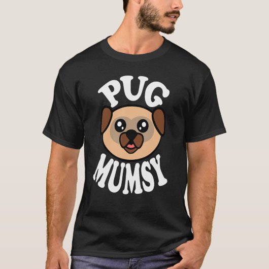 Schattige Pug Moedertje T-shirt (Voorkant)
