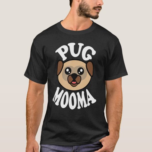 Schattige Pug Mooma T-shirt (Voorkant)