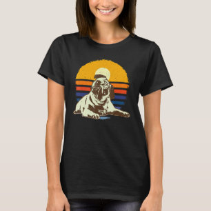 Schattige Pug Mops Carlin Hondenras Retro T-shirt