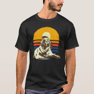 Schattige Pug Mops Carlin Hondenras Retro T-shirt