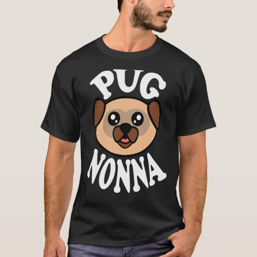Schattige Pug Nonna T-shirt (Voorkant)