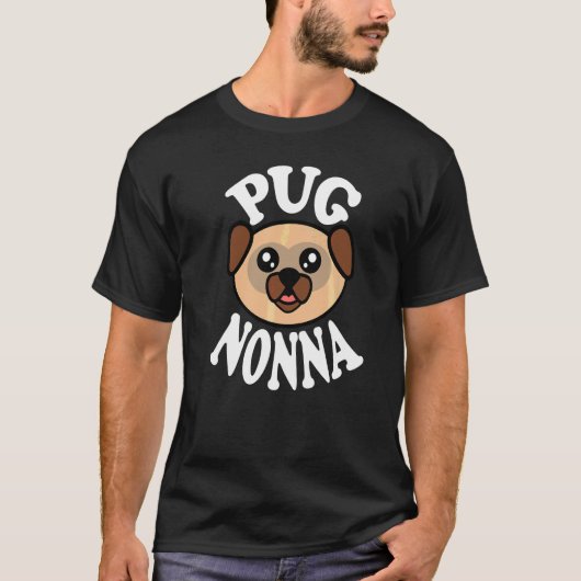 Schattige Pug Nonna T-shirt (Voorkant)