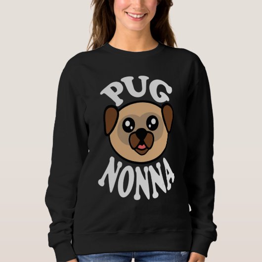 Schattige Pug Nonna Trui (Voorkant)