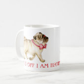 Schattige pug off Ik ben met mijn koffiehond water Koffiemok (Voorkant links)