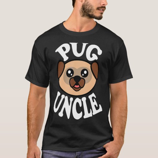 Schattige Pug Oom T-shirt (Voorkant)