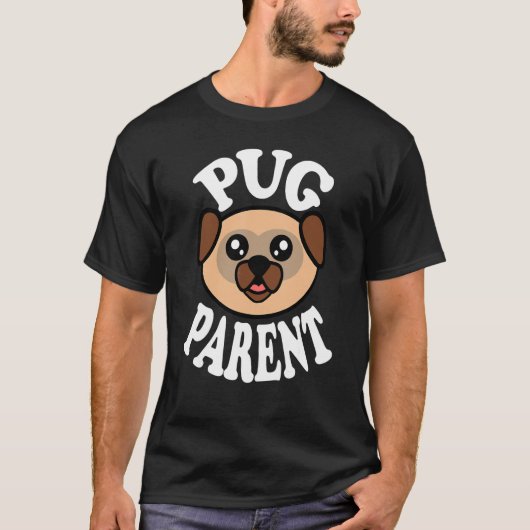 Schattige Pug Ouder T-shirt (Voorkant)